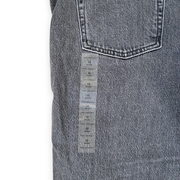 Free Assembly Super High Crop Wide Straight Jeans Gray Wash Women Sz 10 Short - Picture 3 of 9